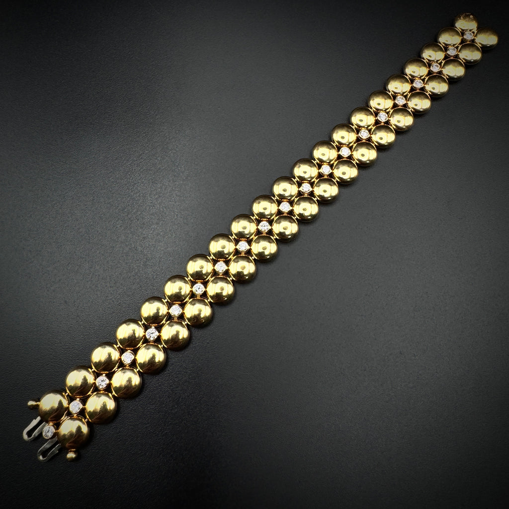 Cartier 1990s "Double Face" Bicolor Yellow & White Gold Bracelet