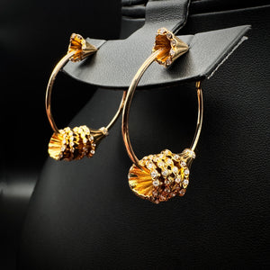 Boucheron "Frou Frou" Tassel Diamonds Gold Hoop Earrings