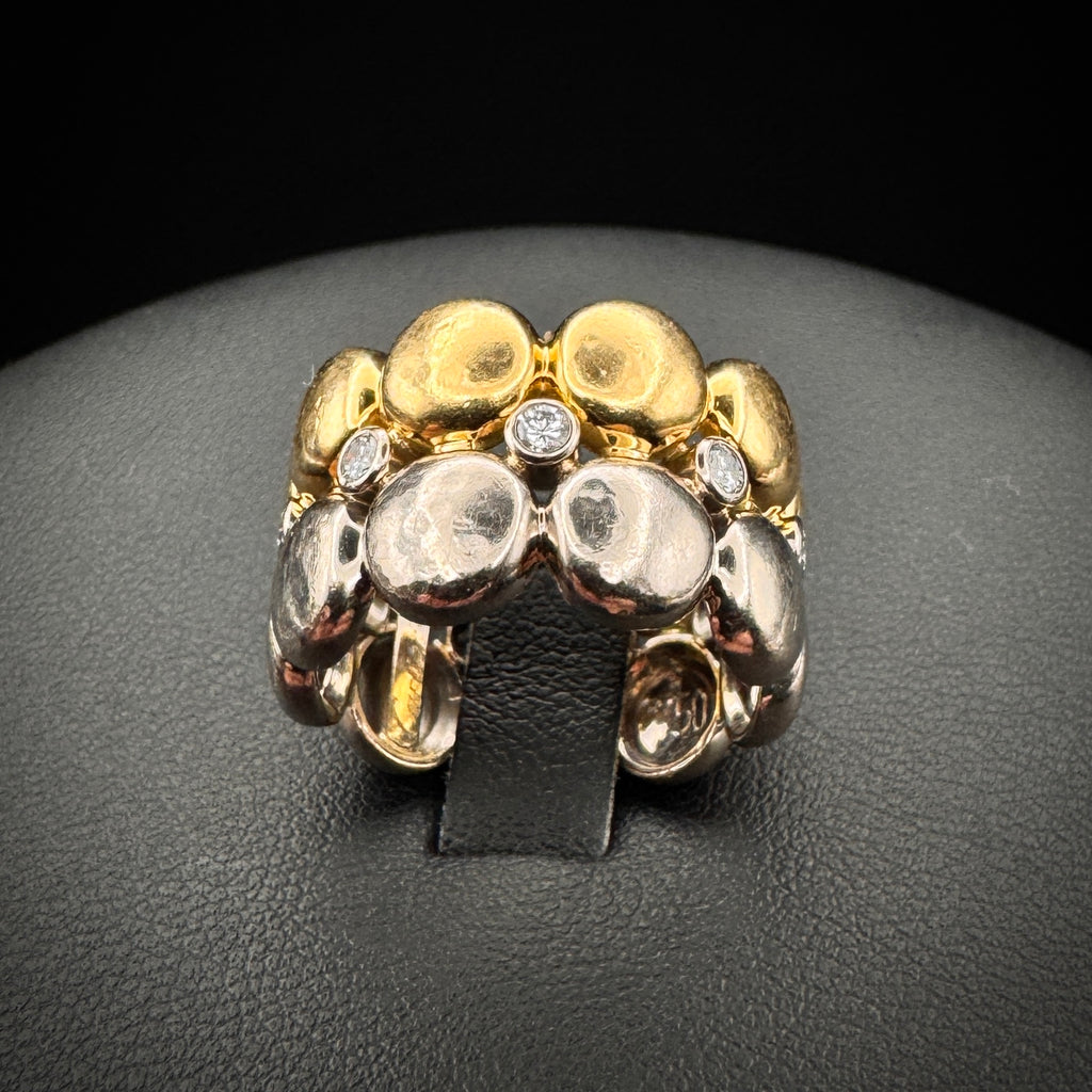 Cartier 1990s "Double Face" Bicolor Yellow & White Gold Ring