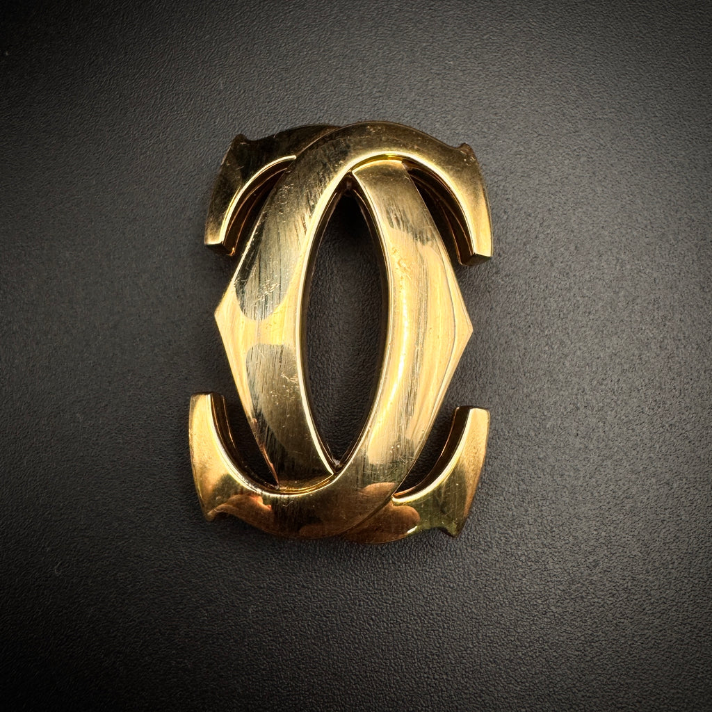 Cartier 1980s "Double C" Gold Brooch
