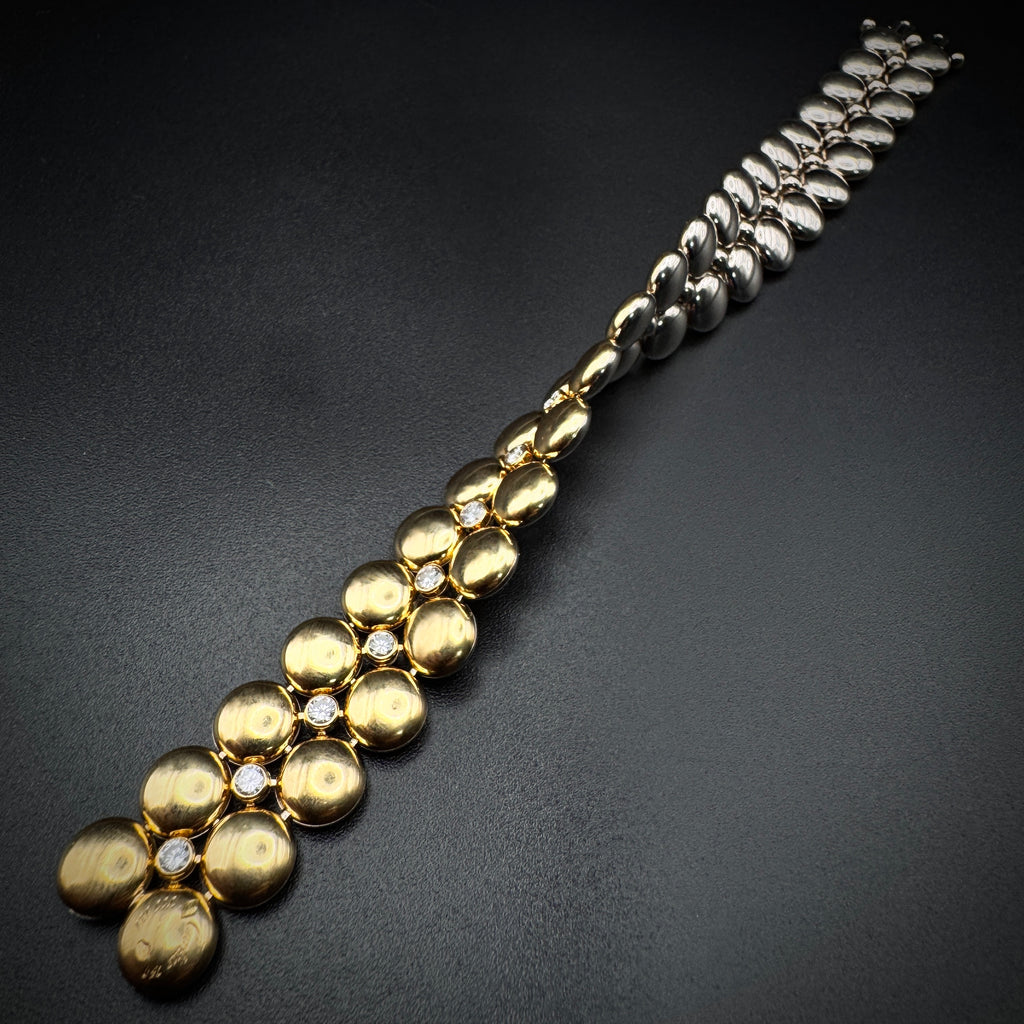 Cartier 1990s "Double Face" Bicolor Yellow & White Gold Bracelet