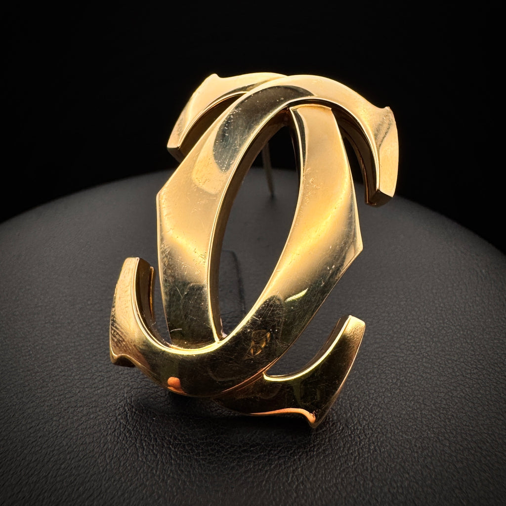 Cartier 1980s "Double C" Gold Brooch