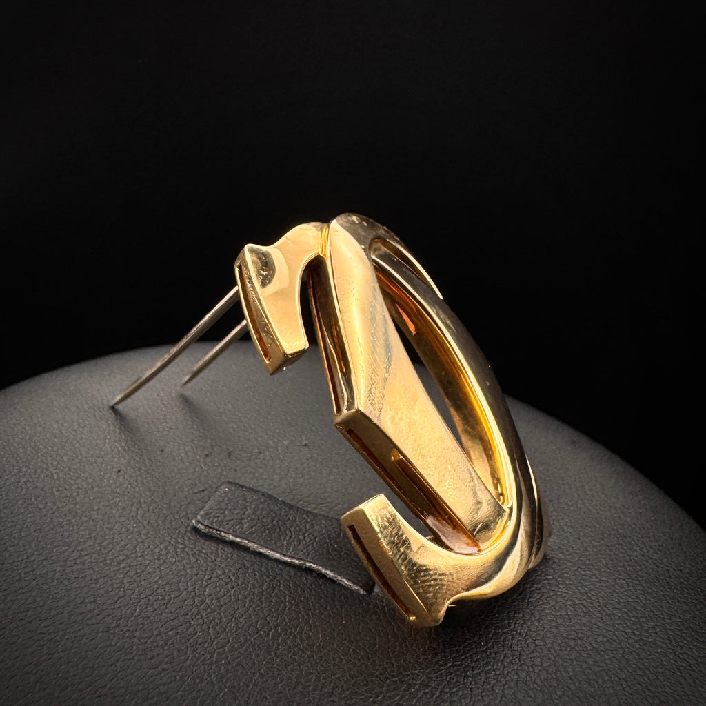 Cartier 1980s "Double C" Gold Brooch