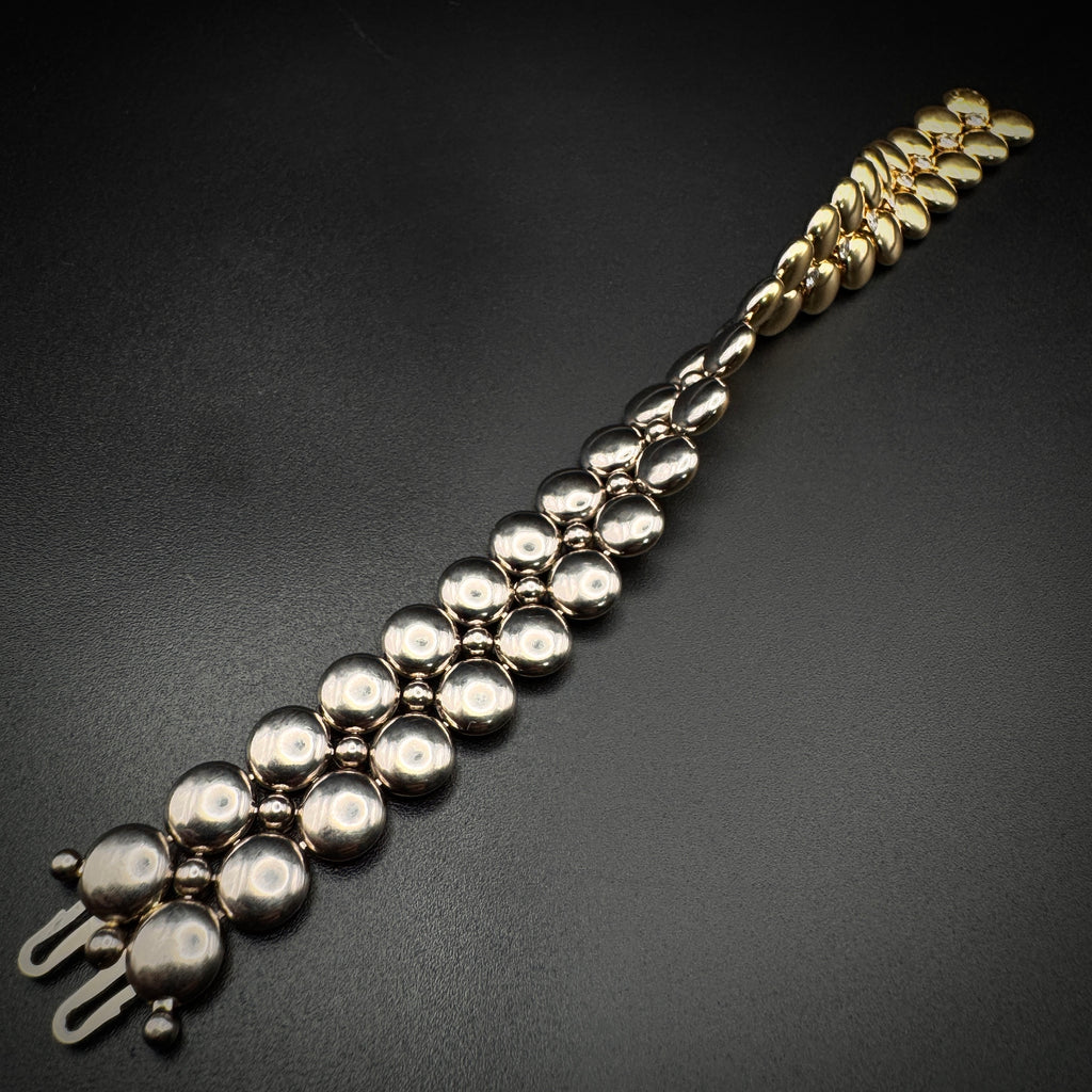 Cartier 1990s "Double Face" Bicolor Yellow & White Gold Bracelet