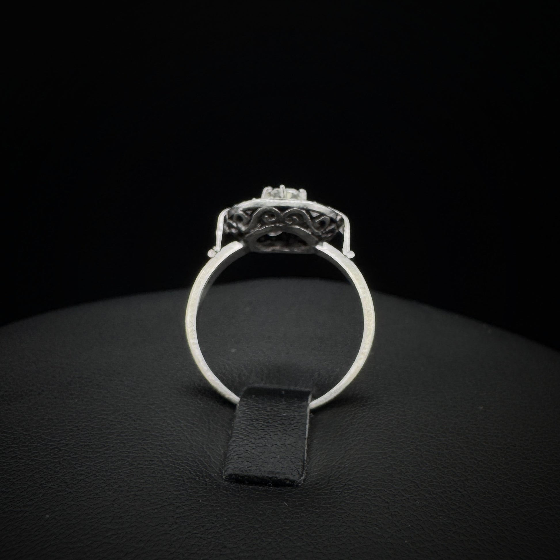 Art Deco "Halo" Diamonds Platinum Ring