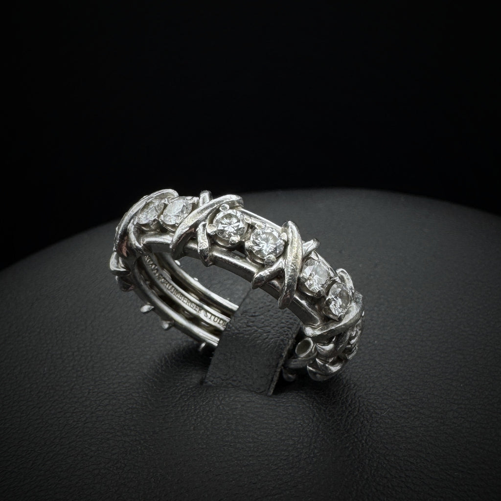 Tiffany & Co. by Schlumberger Studios "X" Diamonds Platinum Ring