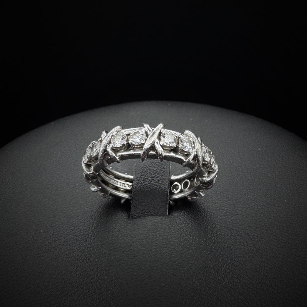 Tiffany & Co. by Schlumberger Studios "X" Diamonds Platinum Ring