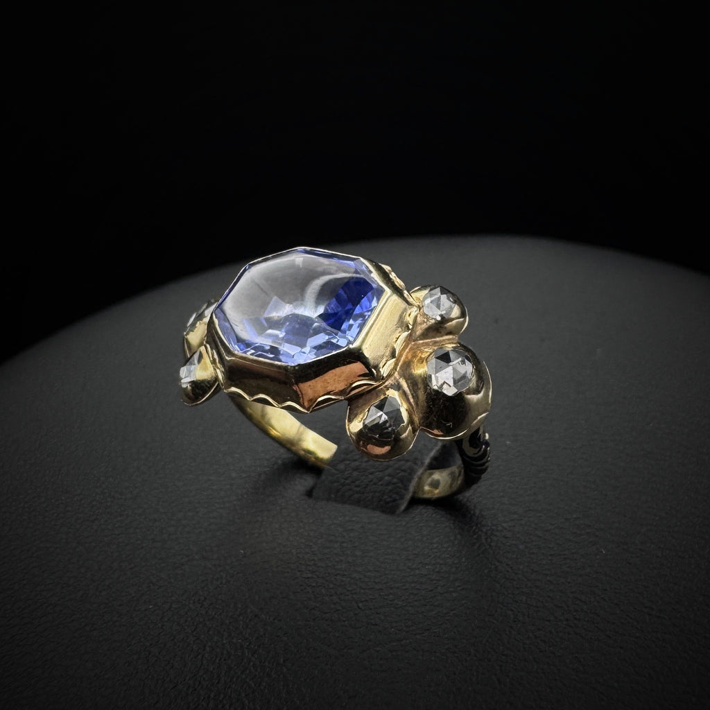 PRICE UPON REQUEST: Baroque 16th Century Important Ceylon Sapphire Gold Ring