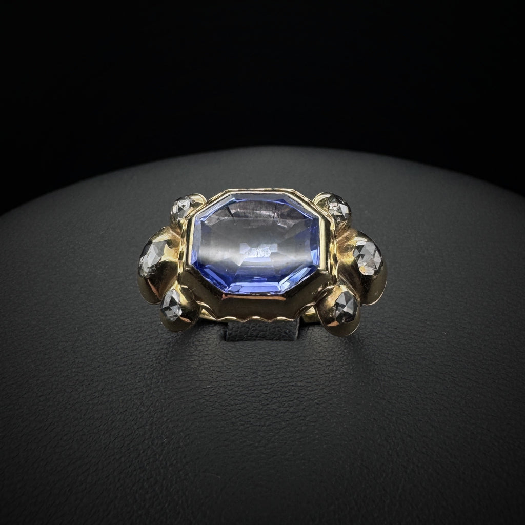 PRICE UPON REQUEST: Baroque 16th Century Important Ceylon Sapphire Gold Ring