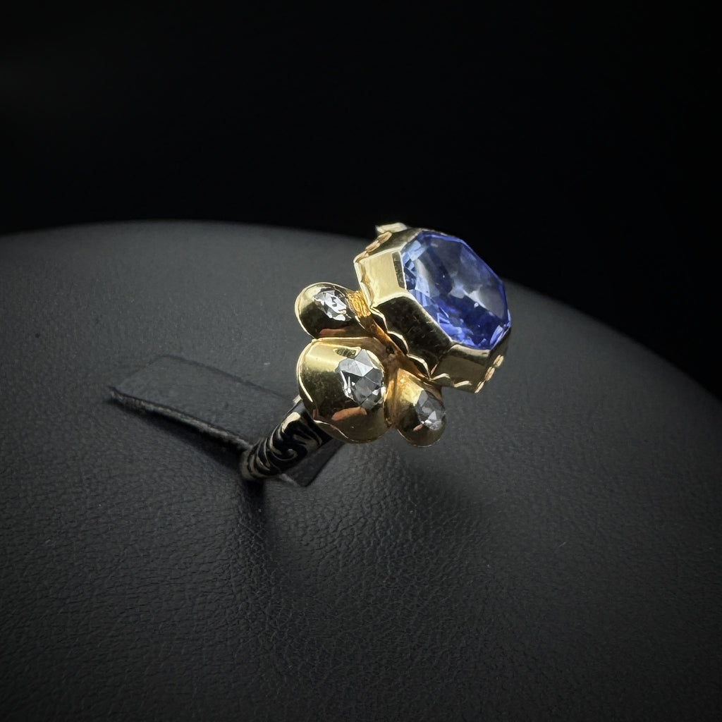PRICE UPON REQUEST: Baroque 16th Century Important Ceylon Sapphire Gold Ring