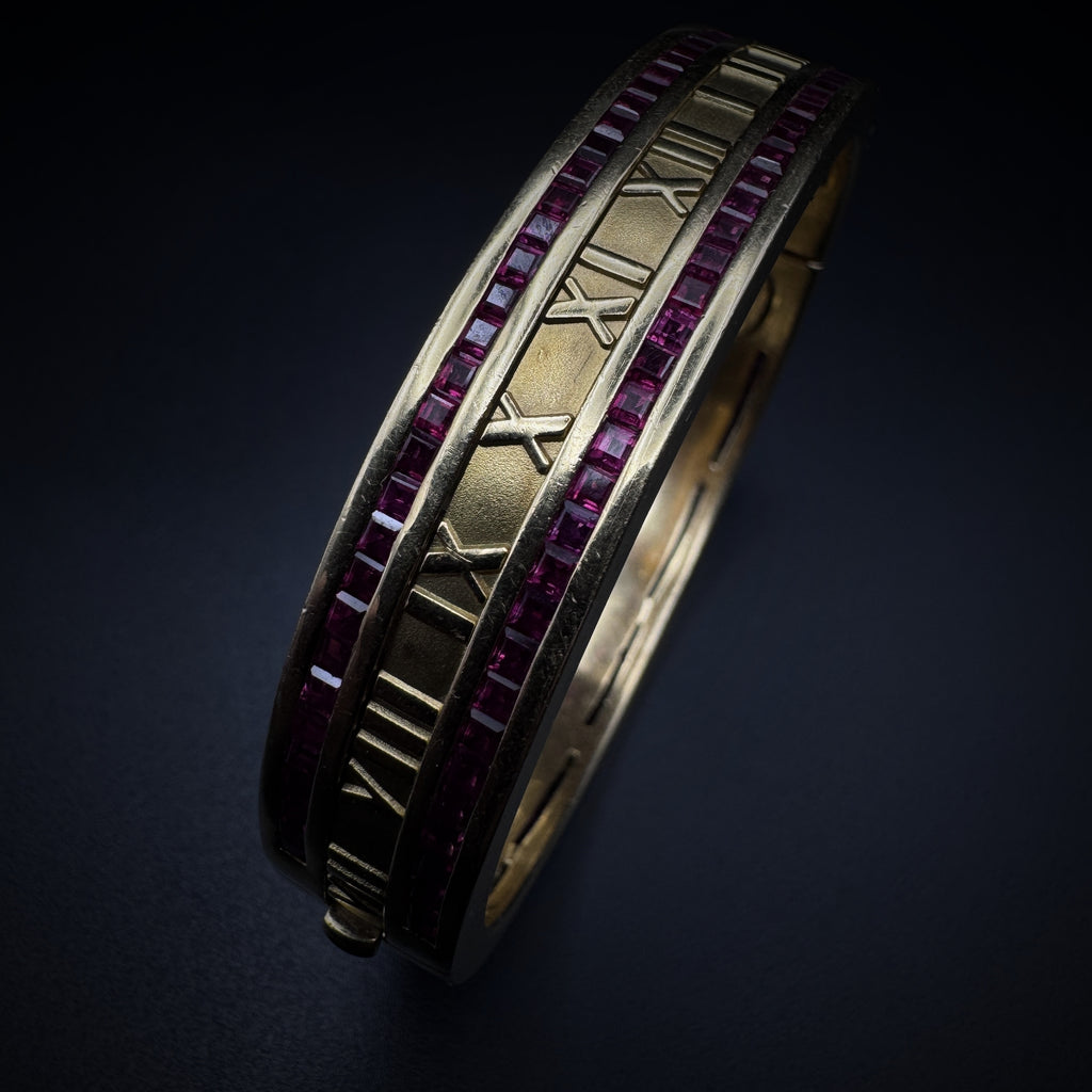 Tiffany & Co. "Atlas" Ruby Gold Bangle