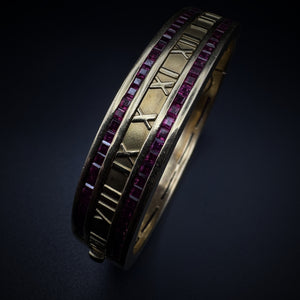 Tiffany & Co. "Atlas" Ruby Gold Bangle