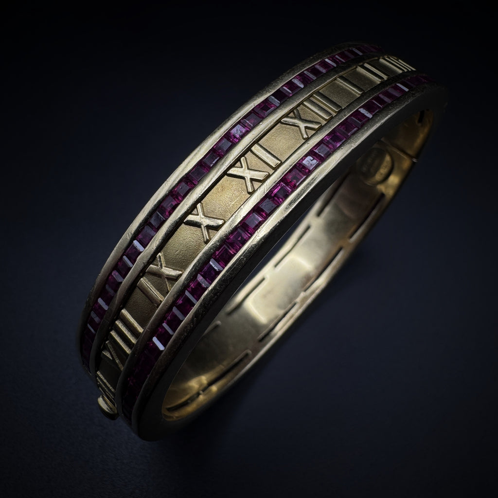 Tiffany & Co. "Atlas" Ruby Gold Bangle