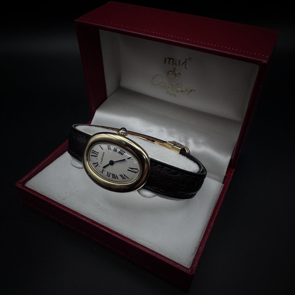 Cartier "Baignore" Yellow Gold Bracelet Watch