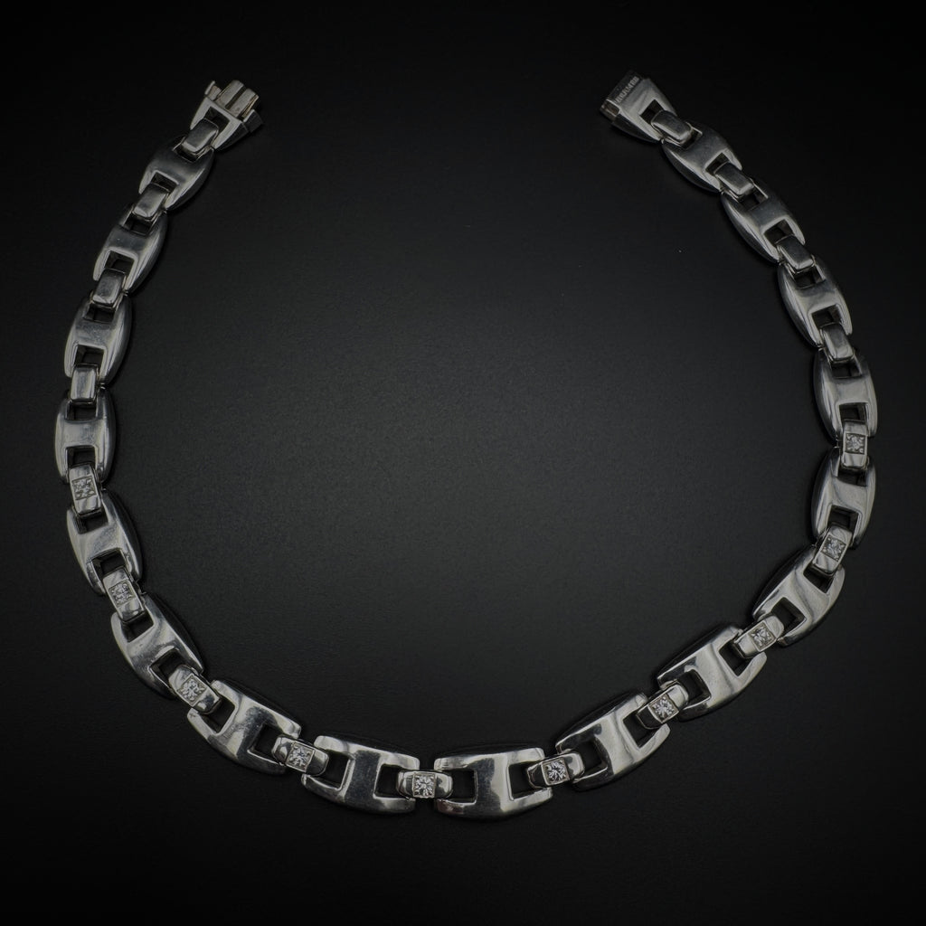 Hermès "Cassiopé" Set of Silver Bracelet & Necklace