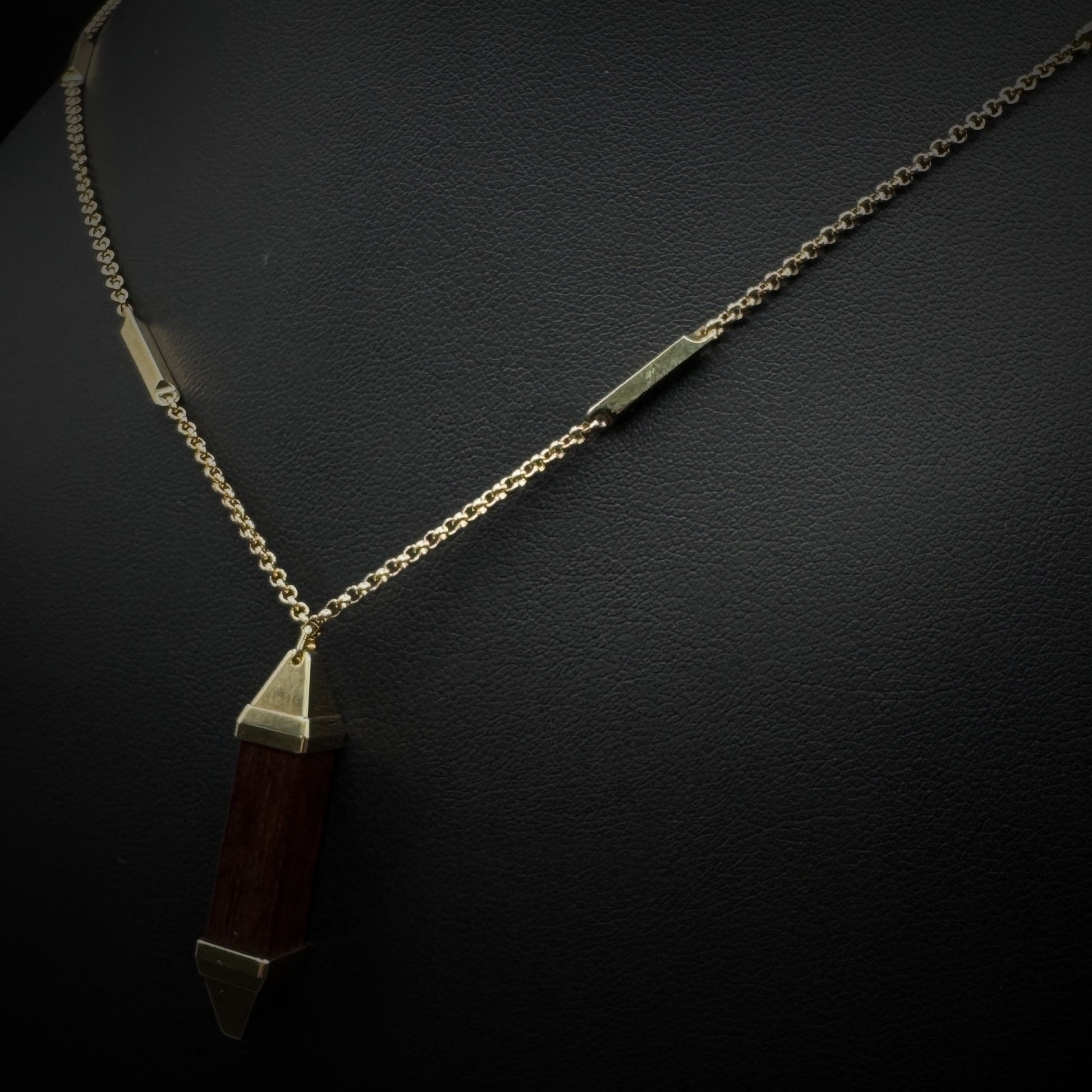 Cartier "Les Berlingots" Snake Wood Gold Necklace