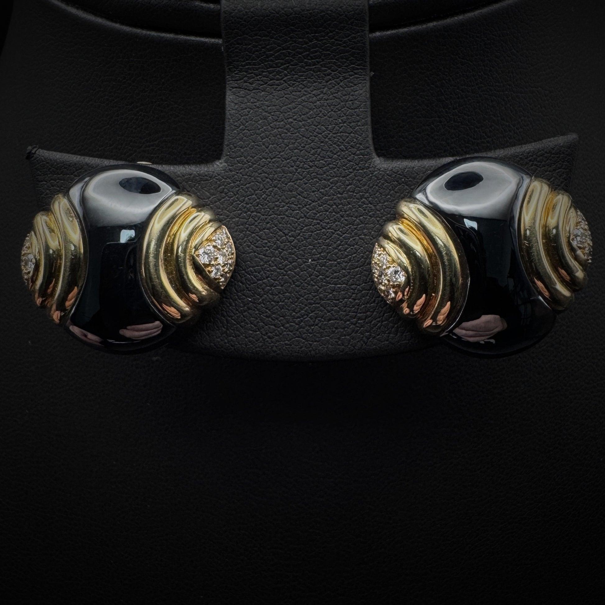 Bulgari 1980s Hematite & Diamonds Earrings