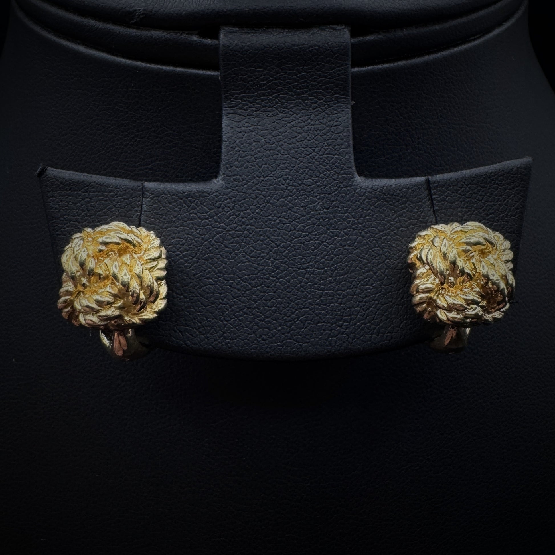 Hermès 1960s "Knot Dot" Gold Earclips