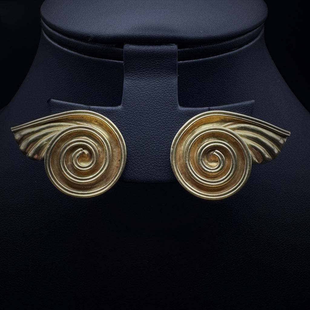 Ilias Lalaounis "Wings" Gold Earclips