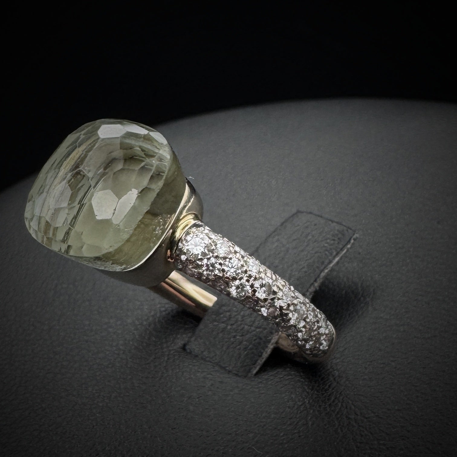 Pomellato "Nudo Classic" Prasiolith & Diamonds Gold RIng