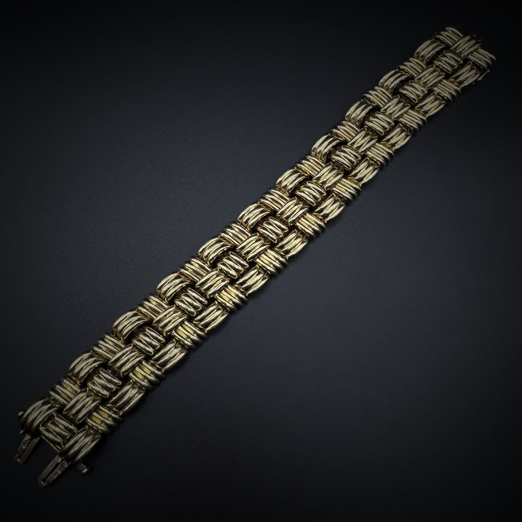 Boucheron 1950s "Woven Basket" Gold Bracelet