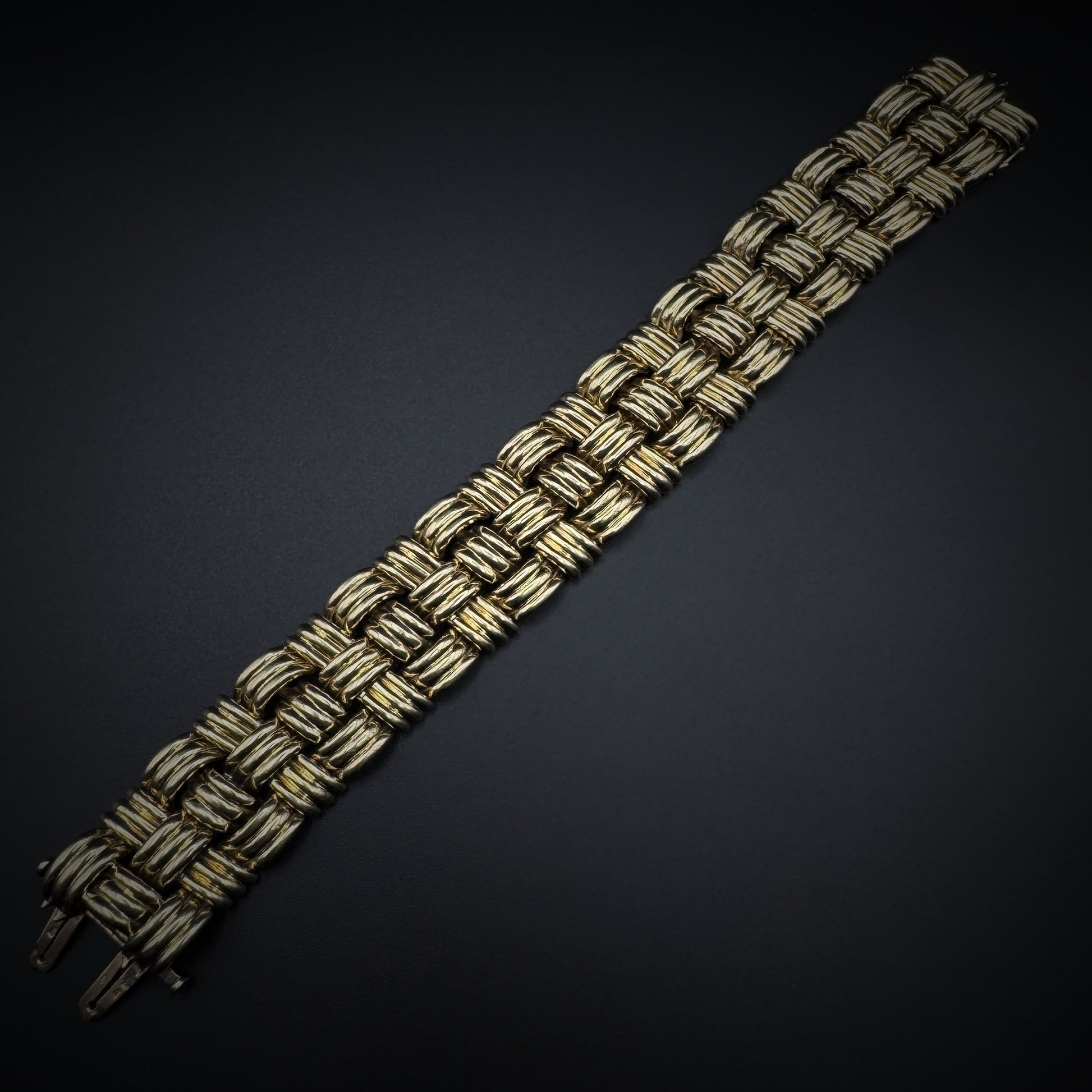 Boucheron 1950s "Woven Basket" Gold Bracelet