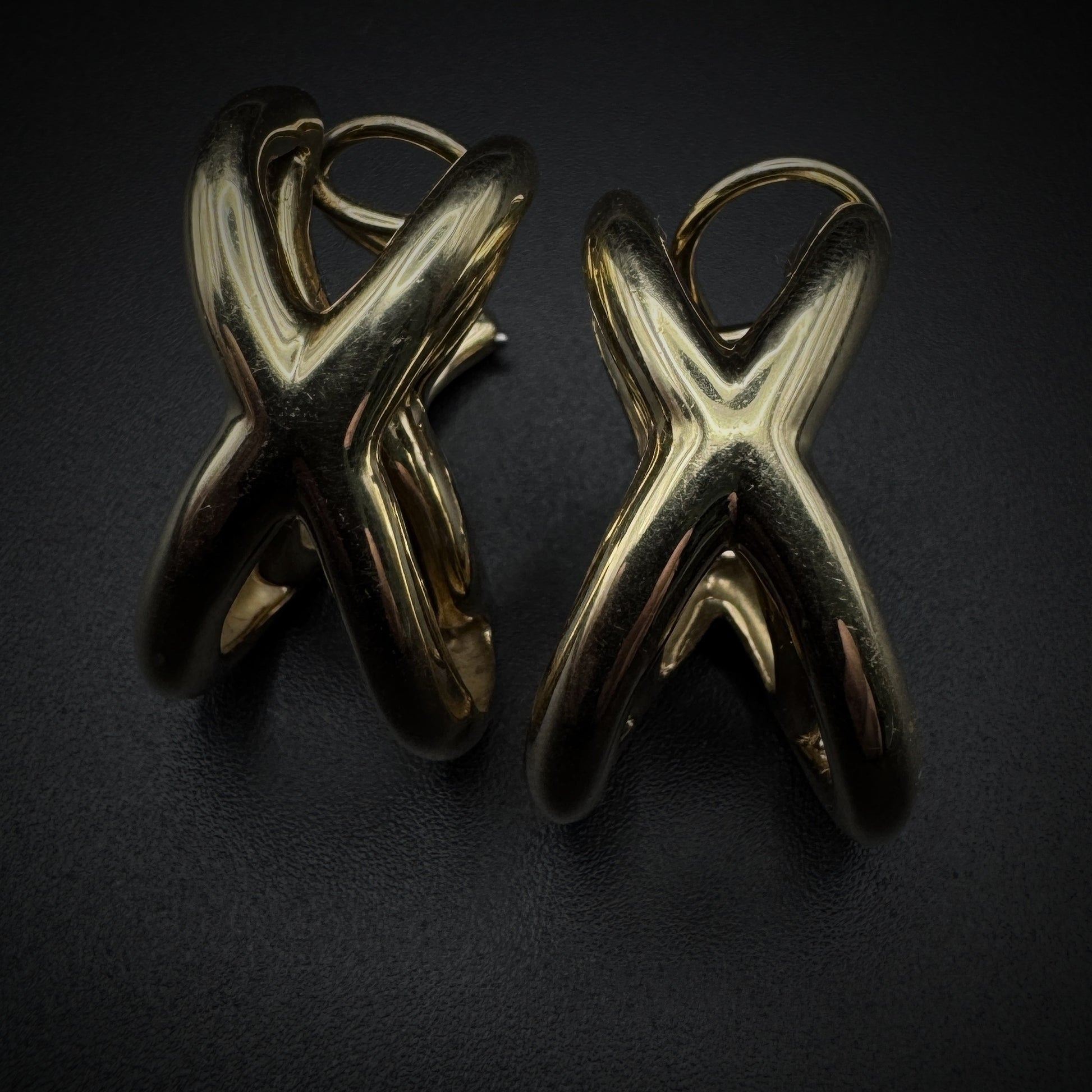 Tiffany & Co. by Donald Claflin "X" Gold Earrings