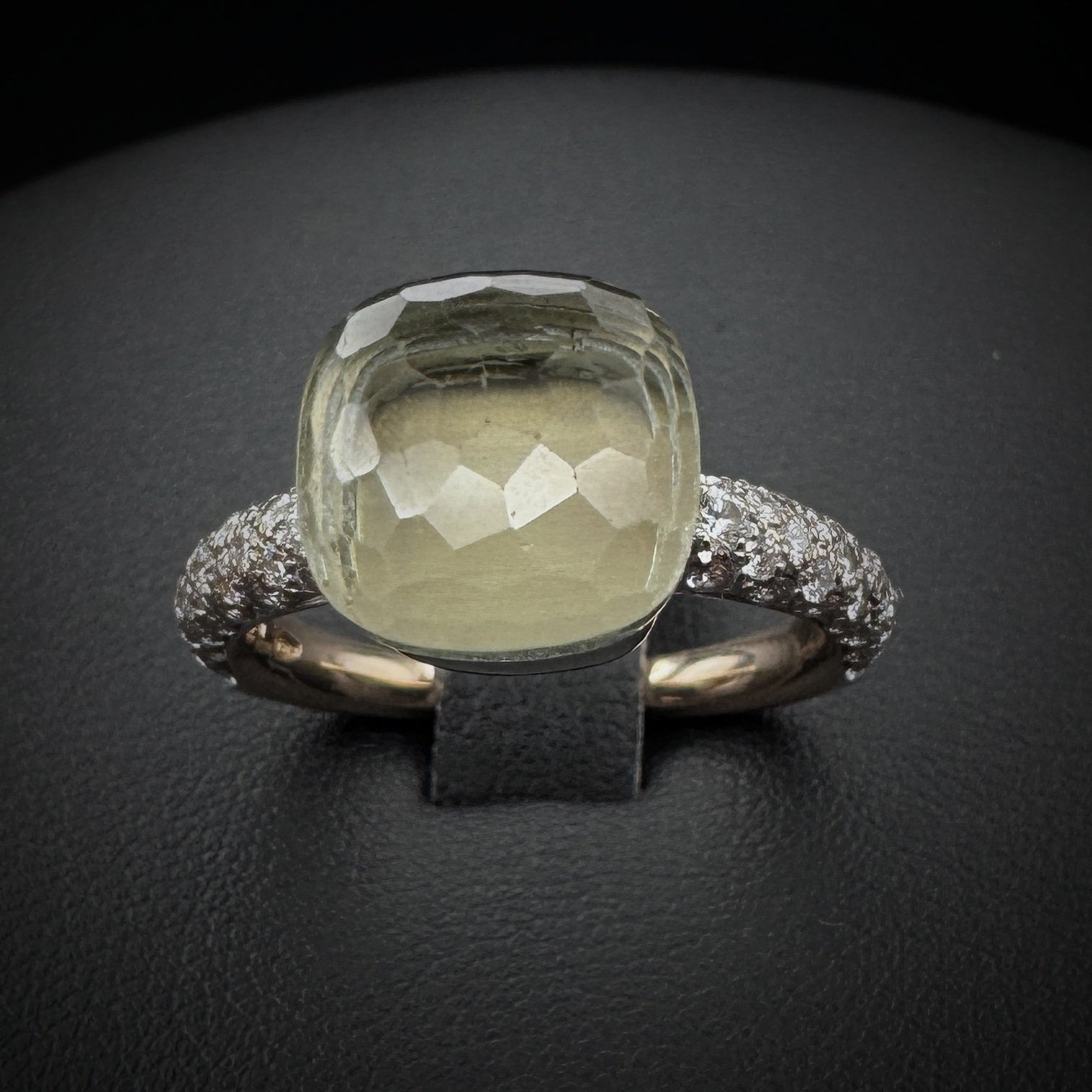 Pomellato "Nudo Classic" Prasiolith & Diamonds Gold RIng