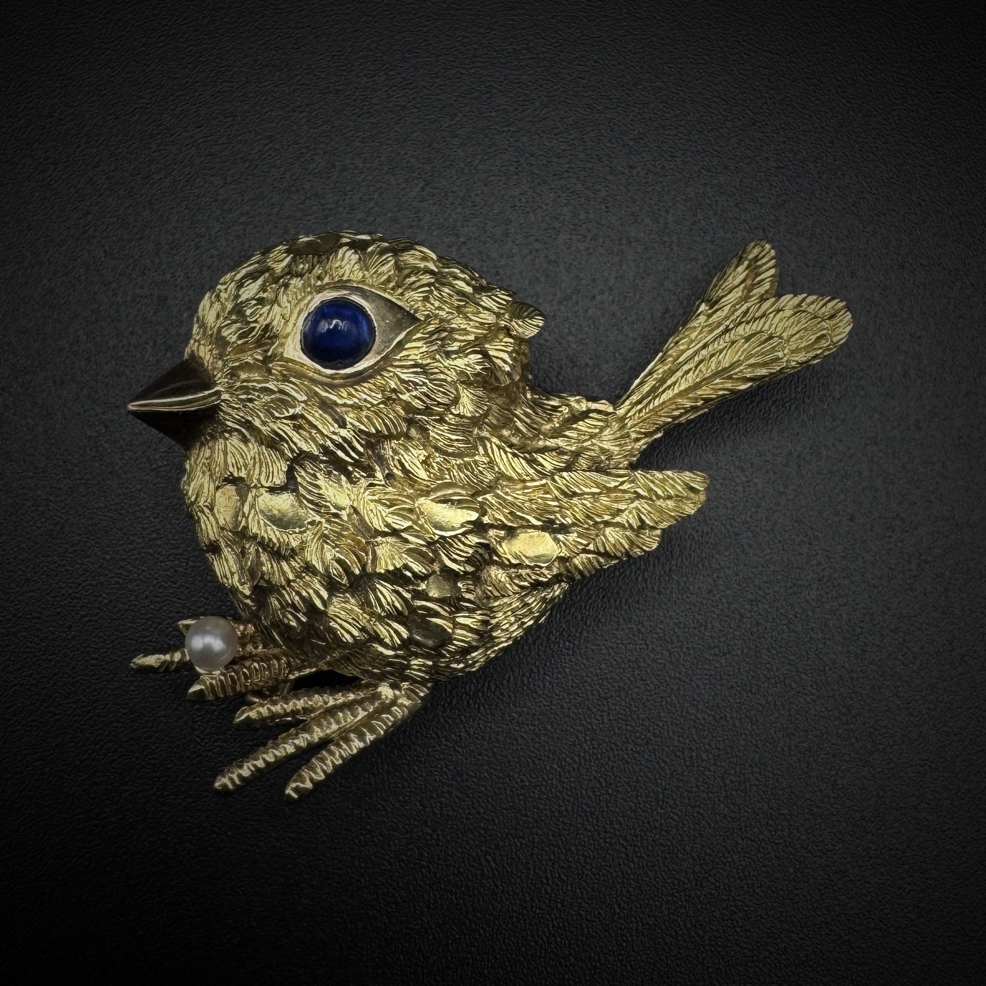 Van Cleef & Arpels 1960s "Bird" Sapphire/Pearl Brooch