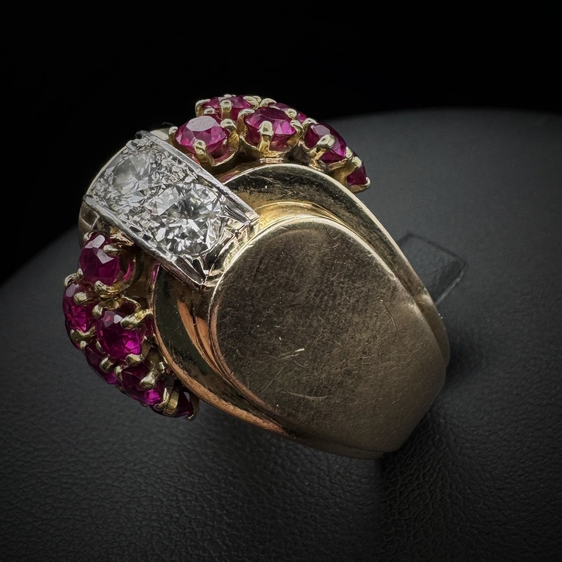 Retro Era Ruby & Diamond Gold Ring