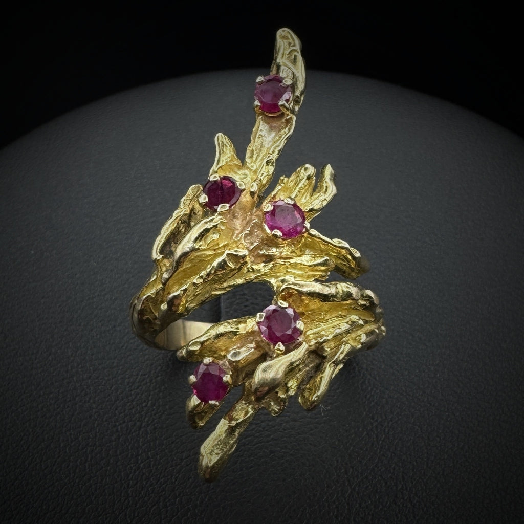 Chaumet 1970s "Spiral" Ruby Ring