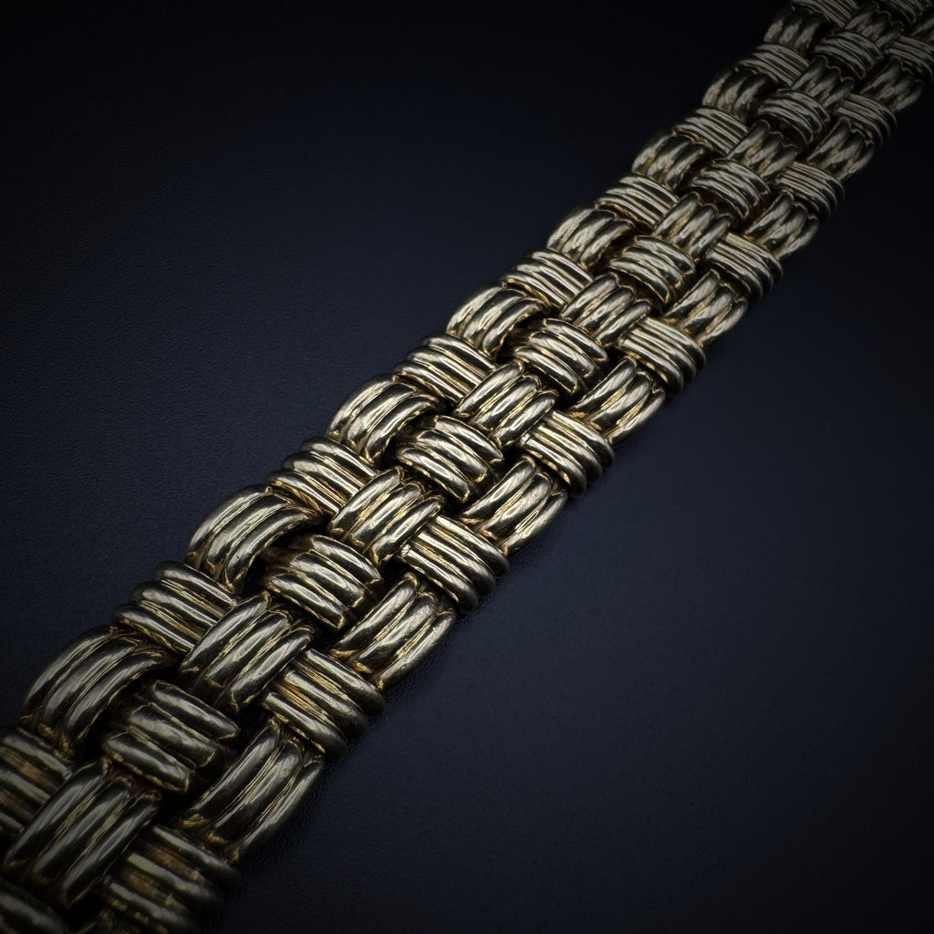 Boucheron 1950s "Woven Basket" Gold Bracelet