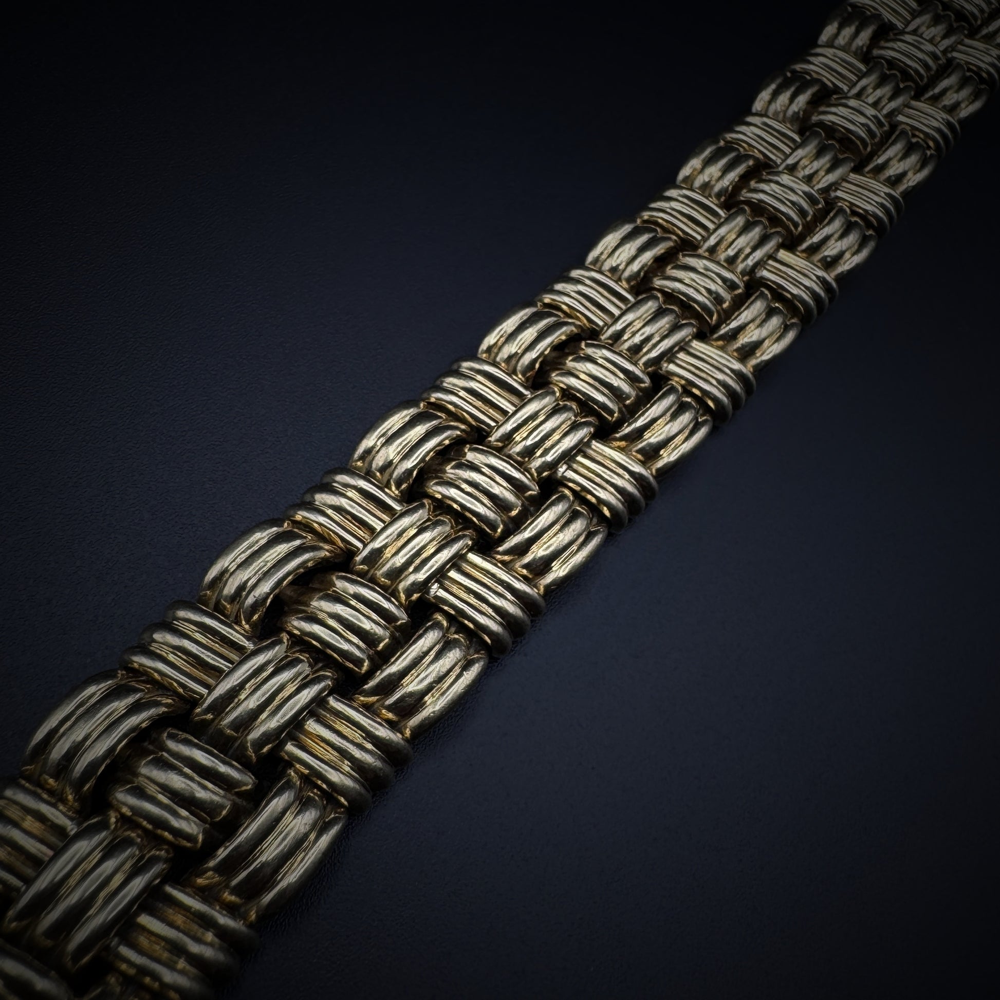 Boucheron 1950s "Woven Basket" Gold Bracelet