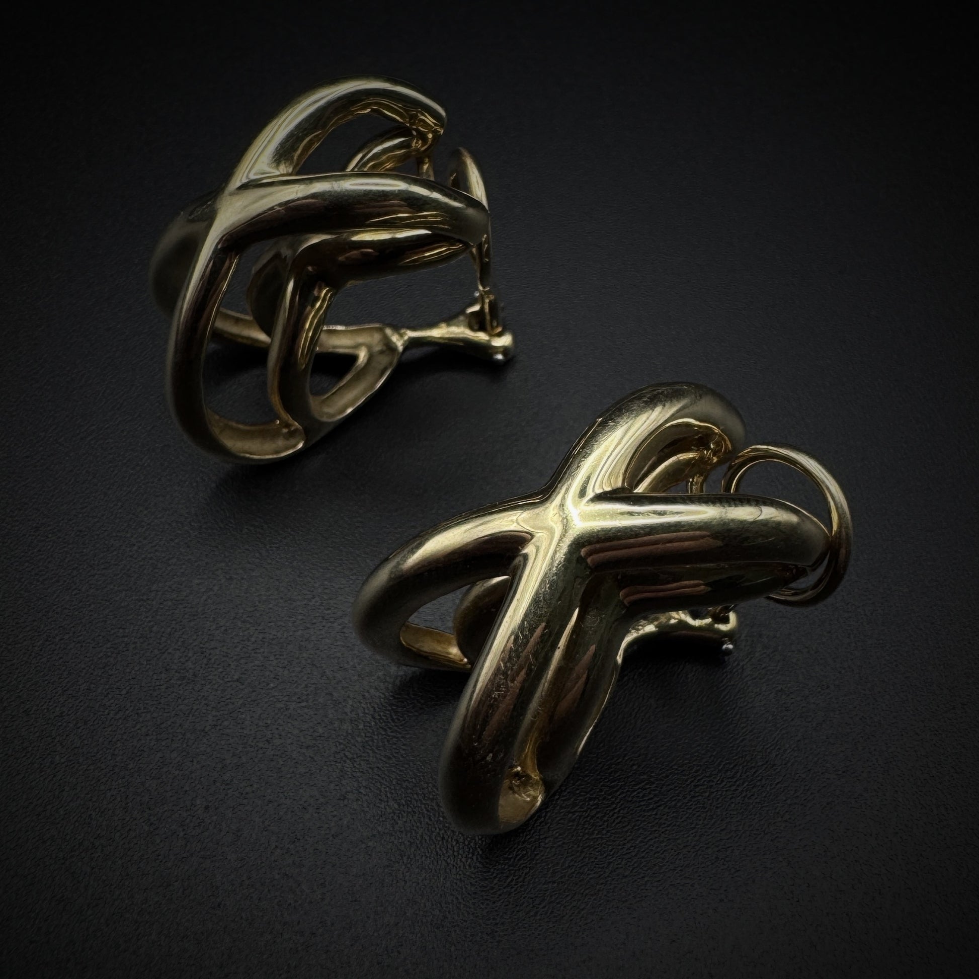 Tiffany & Co. by Donald Claflin "X" Gold Earrings