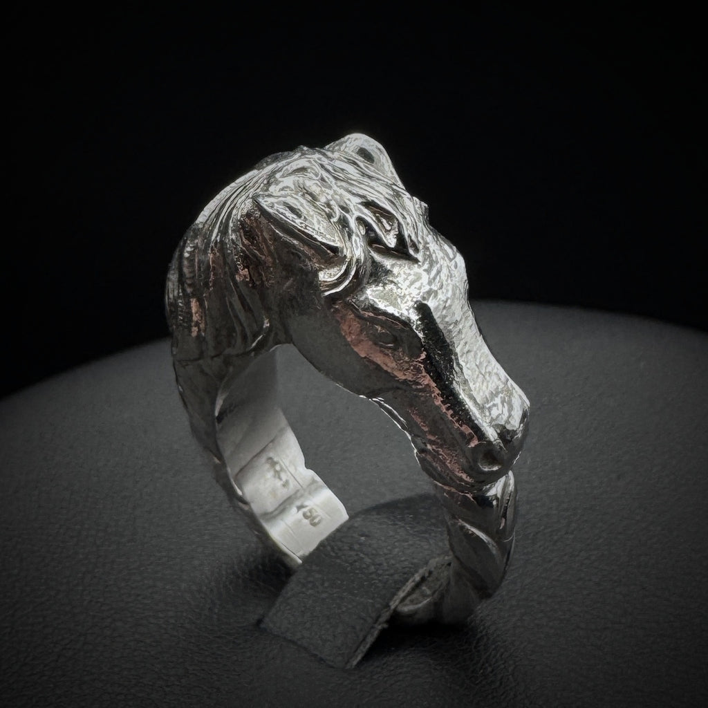 Vintage "Horse" White Gold Ring