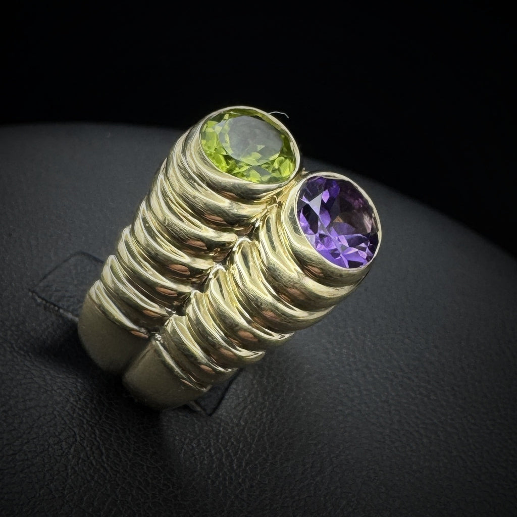 Bulgari "Doppio" Amethyst & Peridot Ring