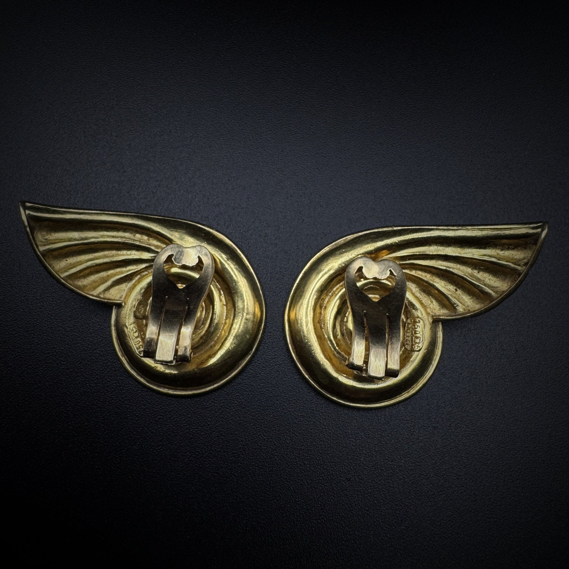 Ilias Lalaounis "Wings" Gold Earclips