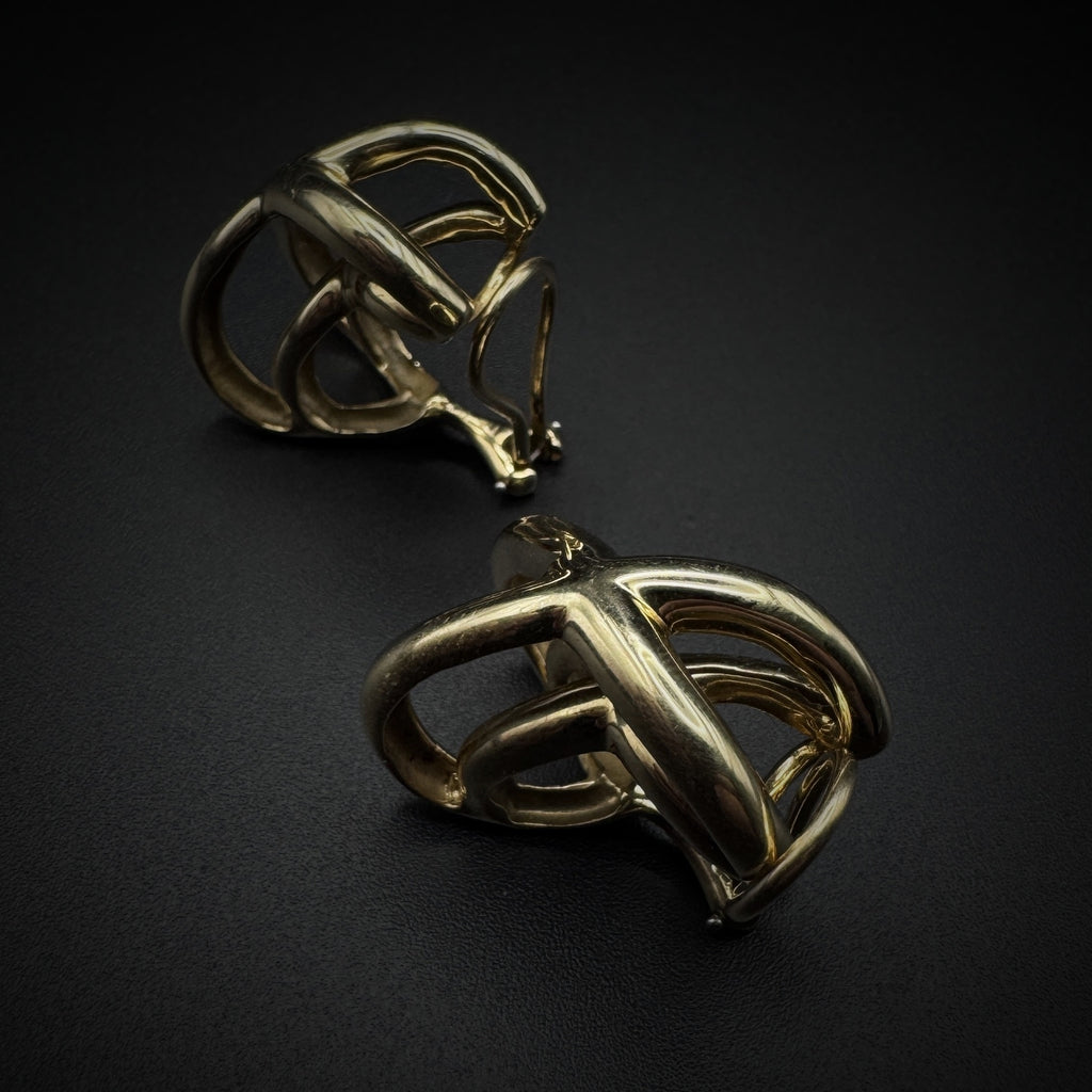 Tiffany & Co. by Donald Claflin "X" Gold Earrings