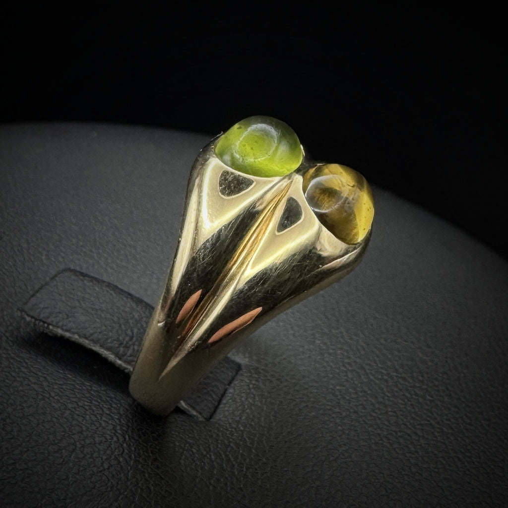 Bulgari "Doppio Cabochon" Citrine & Peridot Ring