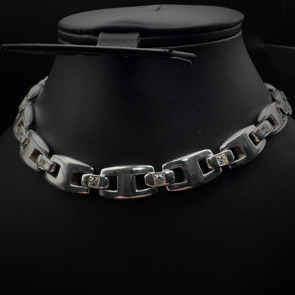 Hermès "Cassiopé" Set of Silver Bracelet & Necklace