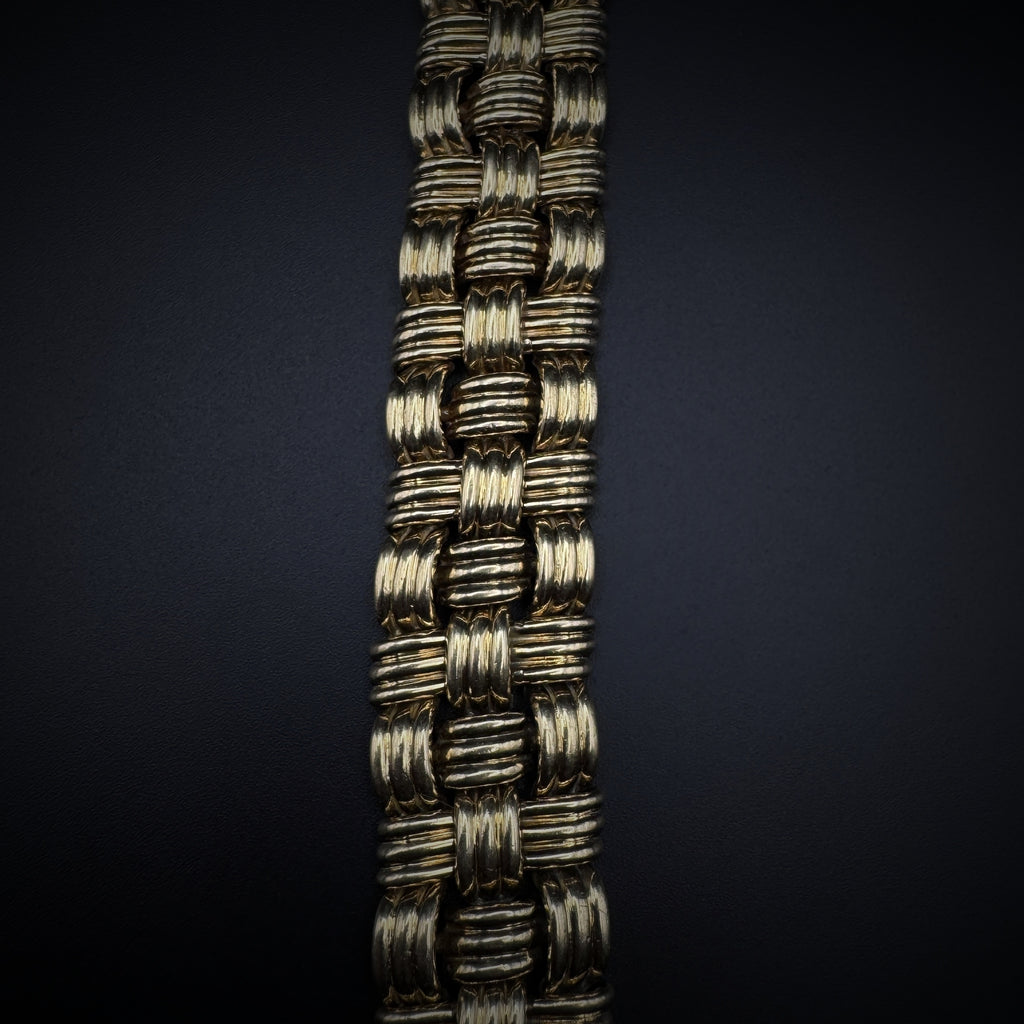 Boucheron 1950s "Woven Basket" Gold Bracelet