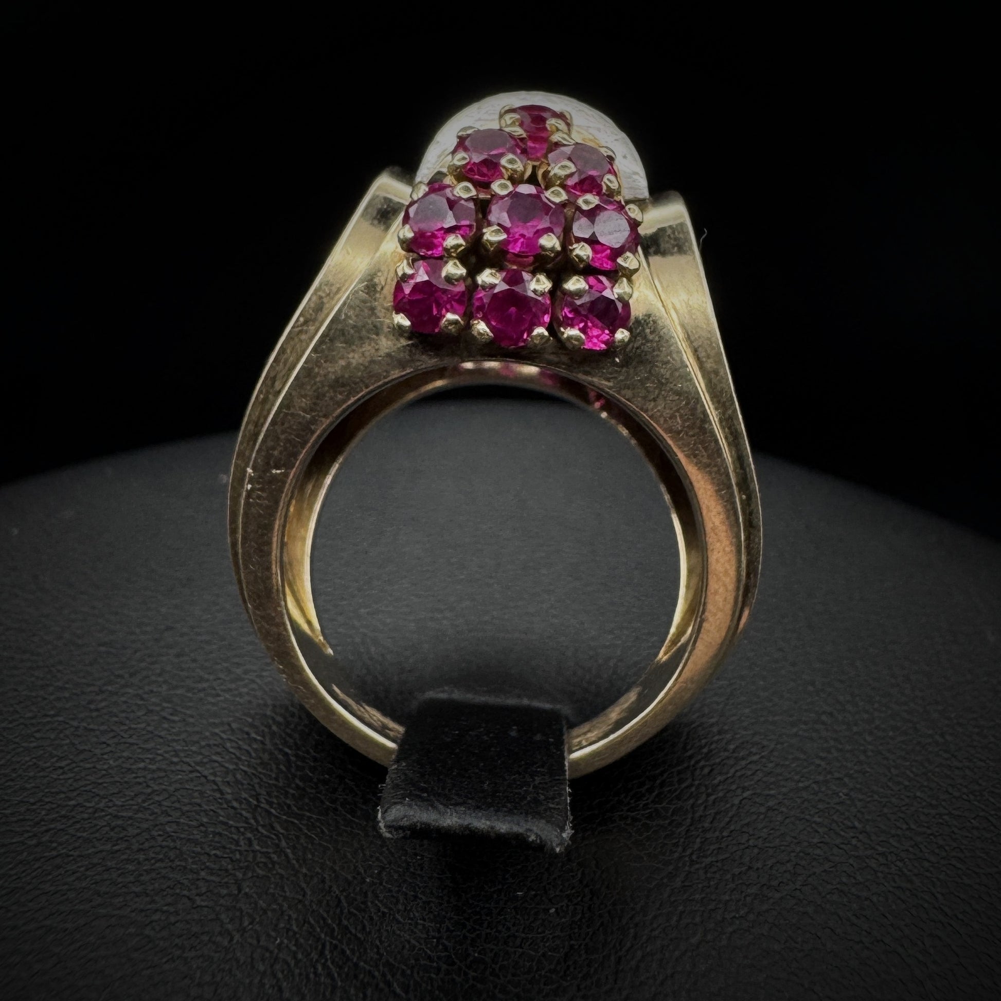 Retro Era Ruby & Diamond Gold Ring