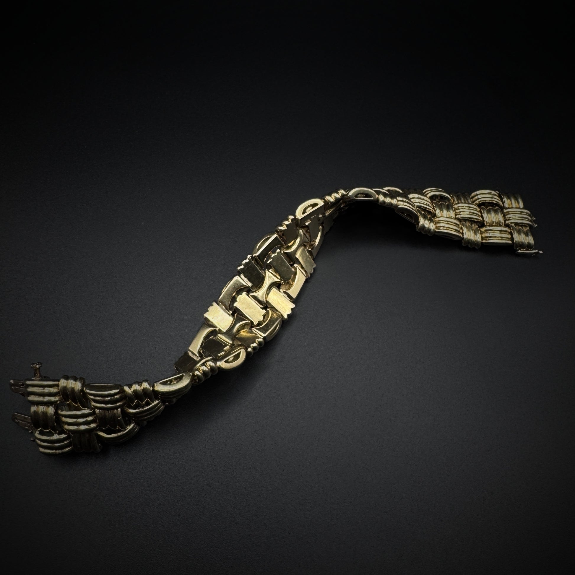 Boucheron 1950s "Woven Basket" Gold Bracelet