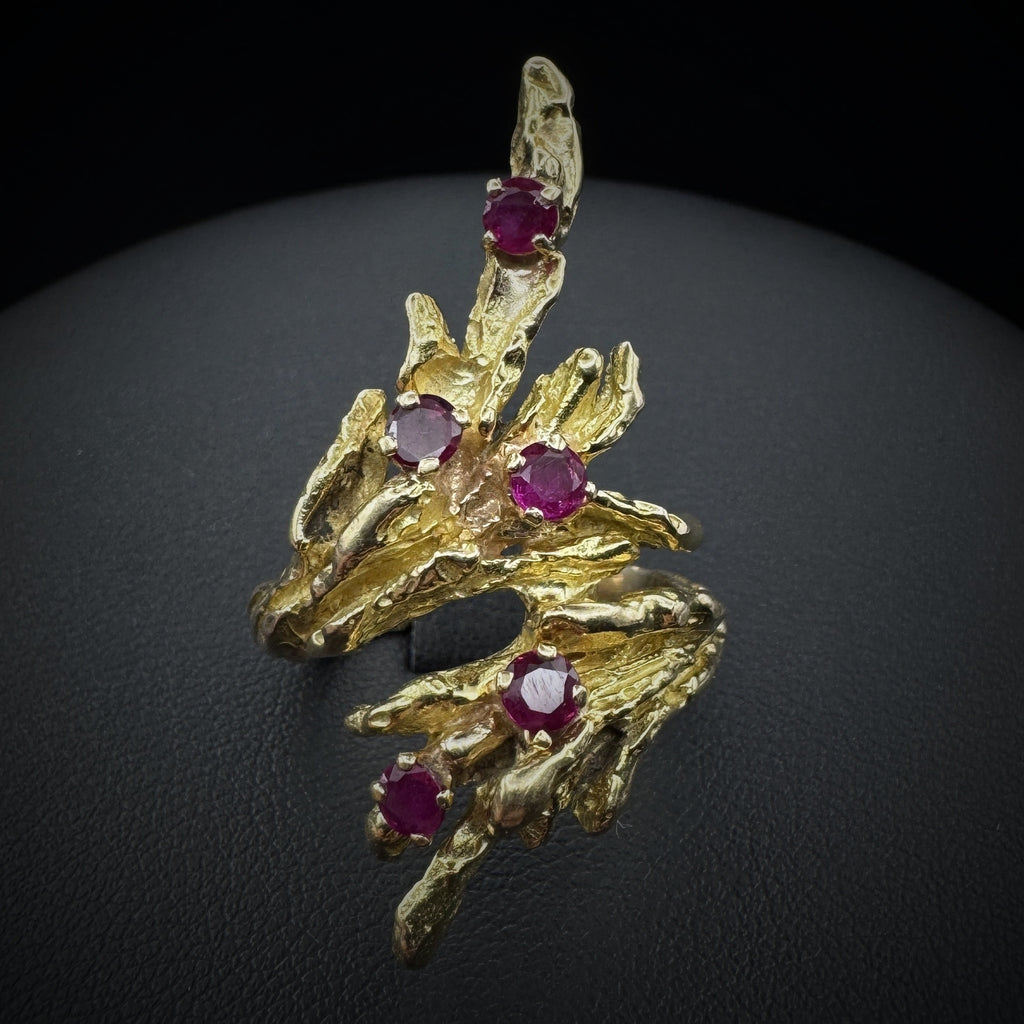 Chaumet 1970s "Spiral" Ruby Ring