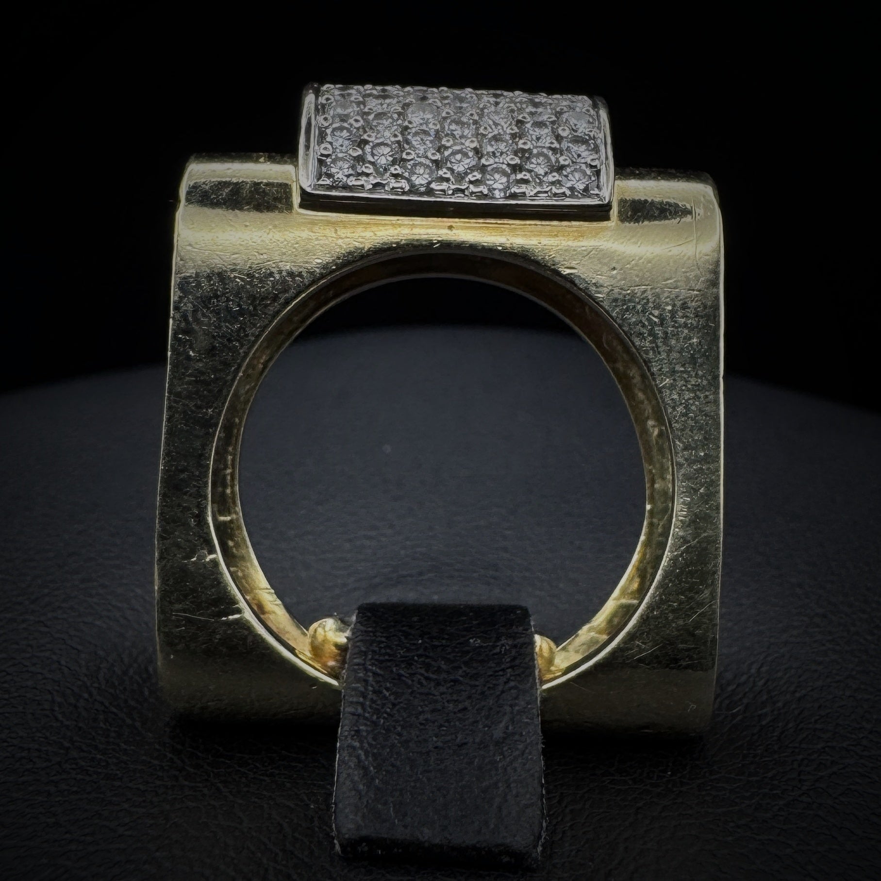 Vintage Artistic "Square" Diamonds Gold Ring