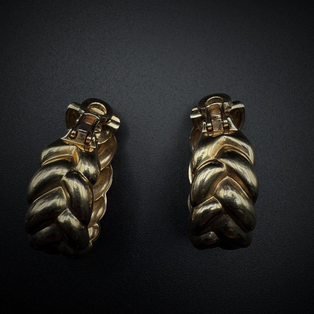 Cartier 1990s "Gourmette" Gold Earclips