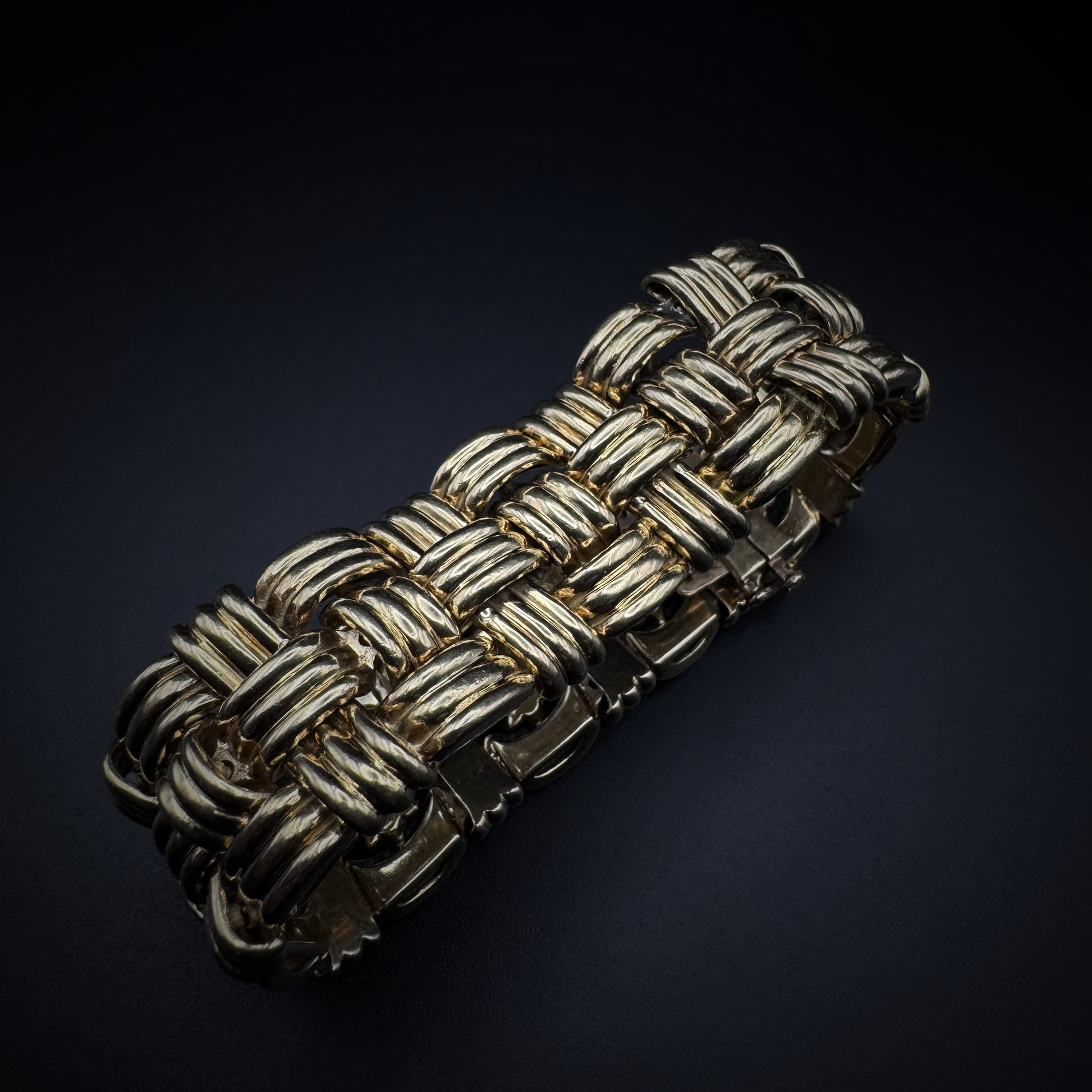 Boucheron 1950s "Woven Basket" Gold Bracelet