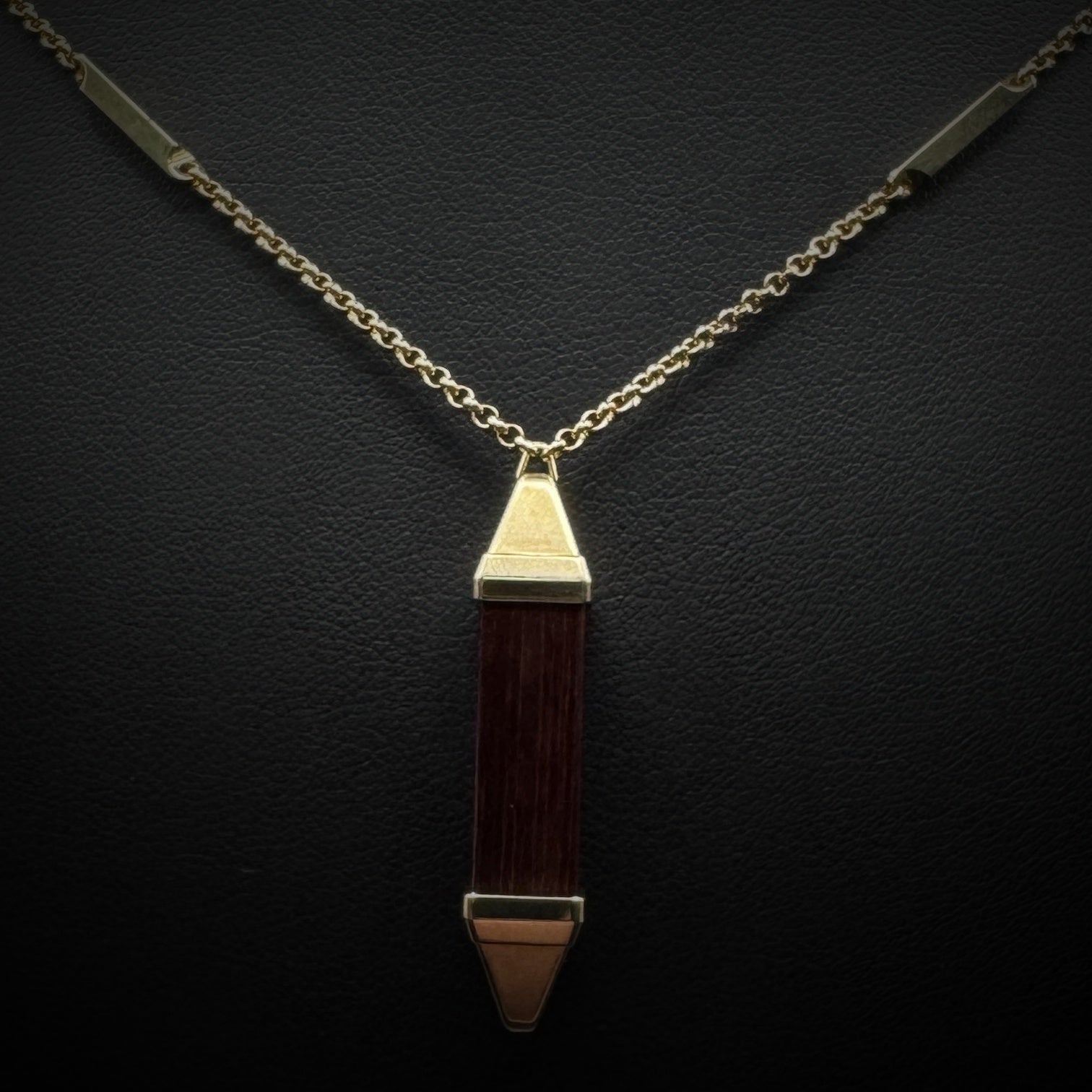 Cartier "Les Berlingots" Snake Wood Gold Necklace