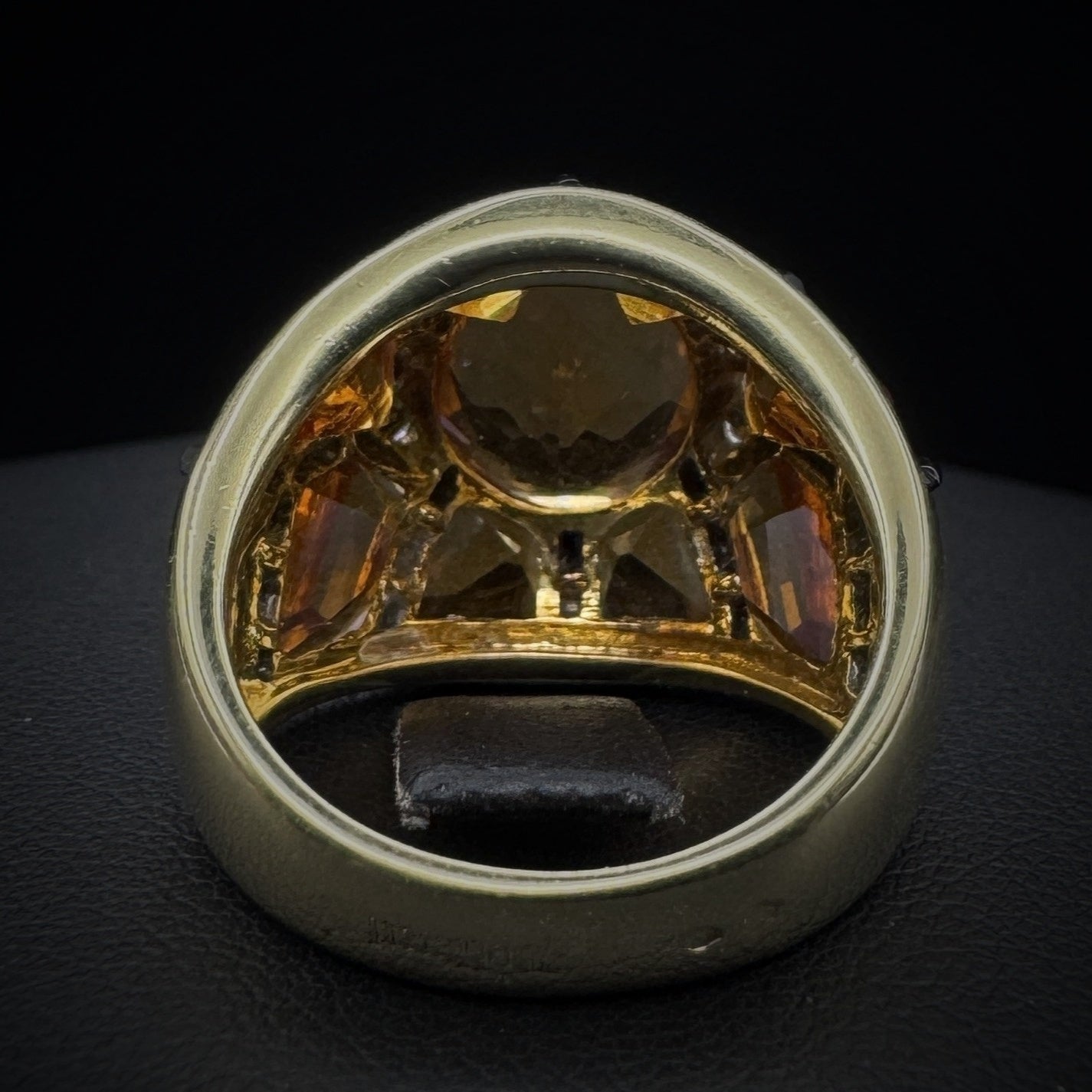 Vintage Artistic "Bombé" Citrine & Onyx Ring