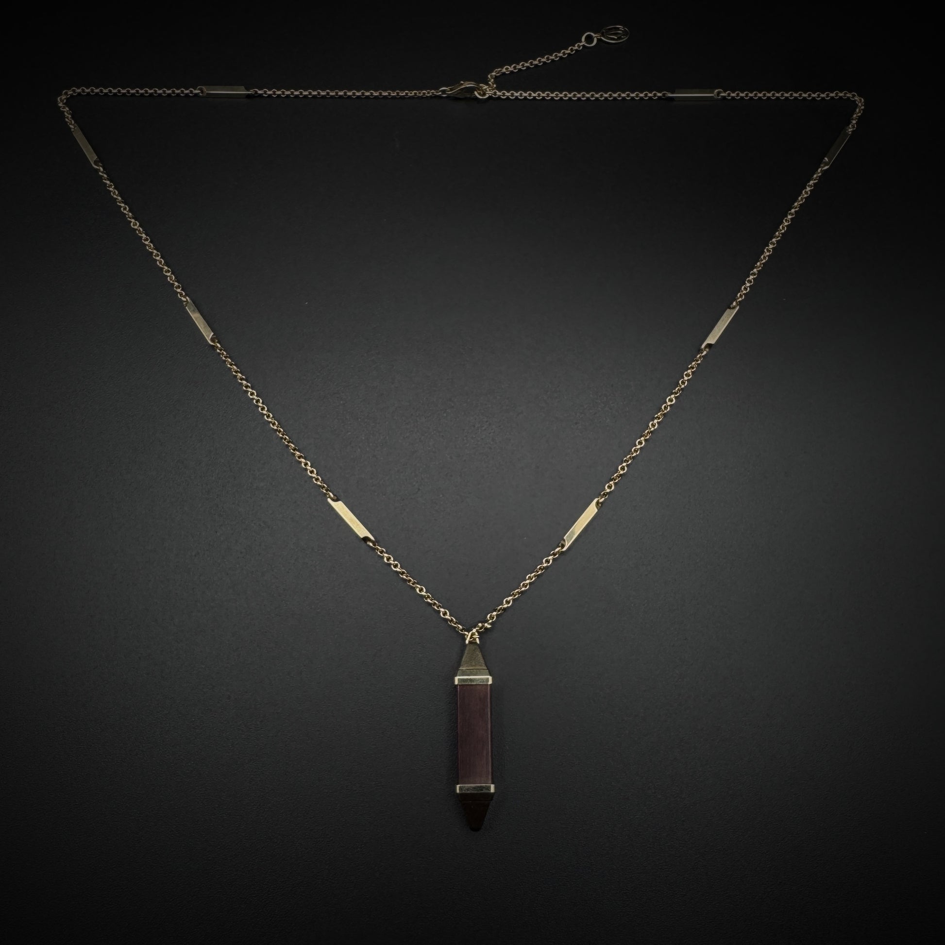 Cartier "Les Berlingots" Snake Wood Gold Necklace